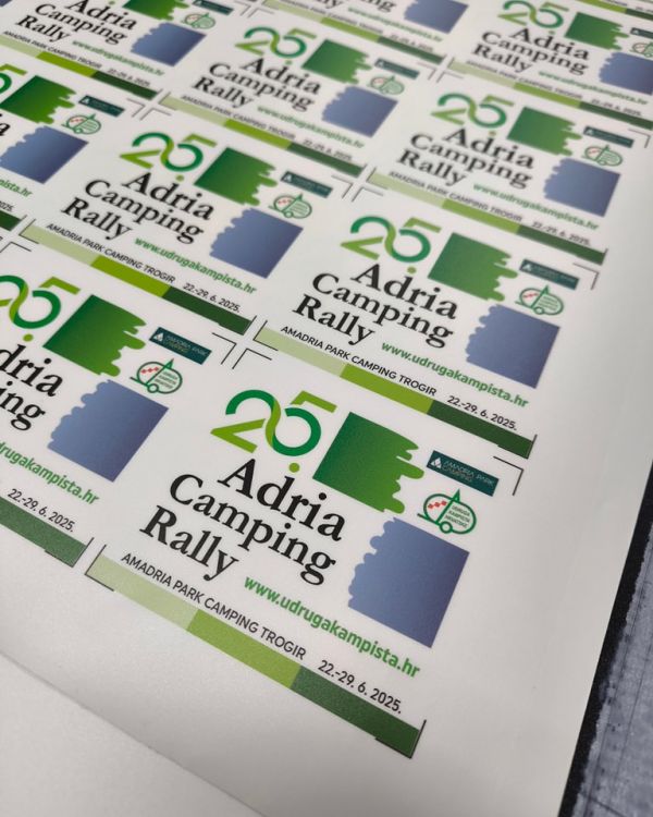 PVC naljepnice za Udrugu kampista Hrvatske